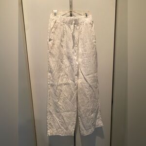 Zara Kids White Drawstring Linen Pants
